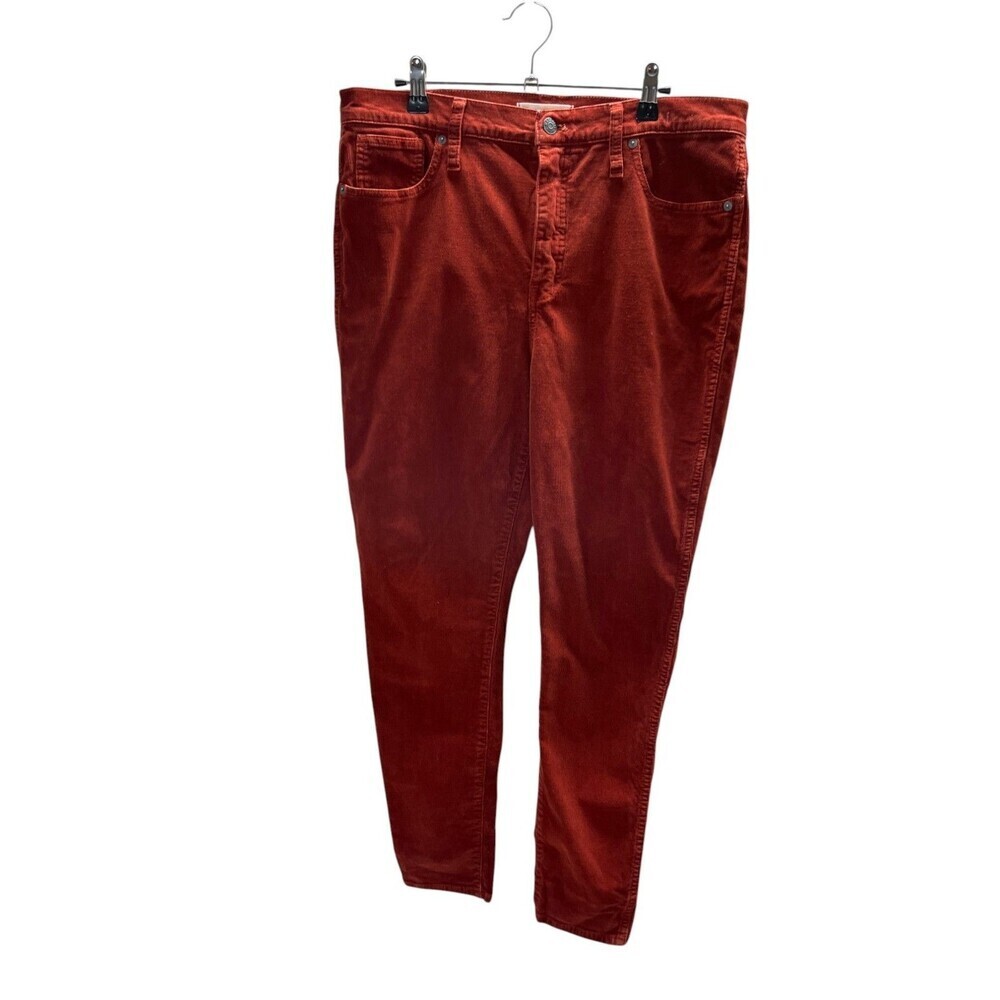 Madewell 10" High-Rise Skinny Corduroy Pants Size 32 Women's Orange Whimsigoth